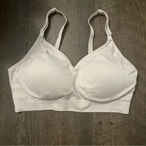 Auden White Padded Wire-Free Nursing Bra, like-new (large)